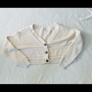 White cropped cardigan